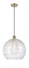 Innovations Lighting 516-1P-AB-G1213-14-LED - Athens Deco Swirl - 1 Light - 14 inch - Antique Brass - Cord hung - Pendant