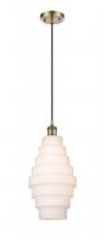  516-1P-AB-G671-8 - Cascade - 1 Light - 8 inch - Antique Brass - Cord hung - Mini Pendant