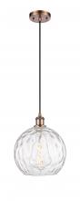 Innovations Lighting 516-1P-AC-G1215-10-LED - Athens Water Glass - 1 Light - 10 inch - Antique Copper - Cord hung - Mini Pendant