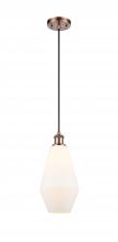 Innovations Lighting 516-1P-AC-G651-7-LED - Cindyrella - 1 Light - 7 inch - Antique Copper - Cord hung - Mini Pendant