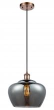 Innovations Lighting 516-1P-AC-G93-L - Fenton - 1 Light - 11 inch - Antique Copper - Cord hung - Mini Pendant