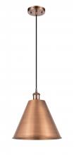 Innovations Lighting 516-1P-AC-MBC-12-AC-LED - Berkshire - 1 Light - 12 inch - Antique Copper - Cord hung - Mini Pendant