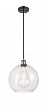 Innovations Lighting 516-1P-BAB-G122-12-LED - Athens - 1 Light - 12 inch - Black Antique Brass - Cord hung - Mini Pendant