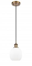 Innovations Lighting 516-1P-BB-G101-LED - Belfast - 1 Light - 6 inch - Brushed Brass - Cord hung - Mini Pendant