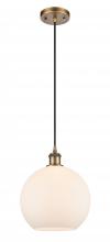 Innovations Lighting 516-1P-BB-G121-10-LED - Athens - 1 Light - 10 inch - Brushed Brass - Cord hung - Mini Pendant