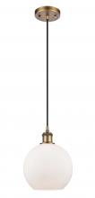 Innovations Lighting 516-1P-BB-G121-LED - Athens - 1 Light - 8 inch - Brushed Brass - Cord hung - Mini Pendant