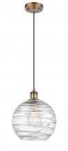 Innovations Lighting 516-1P-BB-G1213-10-LED - Athens Deco Swirl - 1 Light - 10 inch - Brushed Brass - Cord hung - Mini Pendant