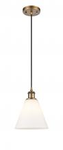 Innovations Lighting 516-1P-BB-GBC-81-LED - Berkshire - 1 Light - 8 inch - Brushed Brass - Cord hung - Mini Pendant