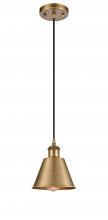 Innovations Lighting 516-1P-BB-M8-LED - Smithfield - 1 Light - 7 inch - Brushed Brass - Cord hung - Mini Pendant