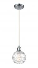 Innovations Lighting 516-1P-PC-G1213-6-LED - Athens Deco Swirl - 1 Light - 6 inch - Polished Chrome - Cord hung - Mini Pendant