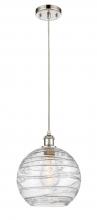 Innovations Lighting 516-1P-PN-G1213-10-LED - Athens Deco Swirl - 1 Light - 10 inch - Polished Nickel - Cord hung - Mini Pendant