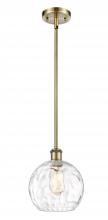  516-1S-AB-G1215-8-LED - Athens Water Glass - 1 Light - 8 inch - Antique Brass - Mini Pendant