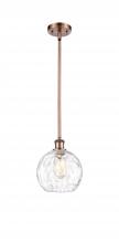 Innovations Lighting 516-1S-AC-G1215-8-LED - Athens Water Glass - 1 Light - 8 inch - Antique Copper - Mini Pendant