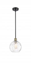 Innovations Lighting 516-1S-BAB-G1215-8-LED - Athens Water Glass - 1 Light - 8 inch - Black Antique Brass - Mini Pendant