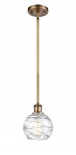 Innovations Lighting 516-1S-BB-G1213-6-LED - Athens Deco Swirl - 1 Light - 6 inch - Brushed Brass - Mini Pendant