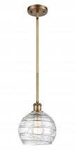 Innovations Lighting 516-1S-BB-G1213-8-LED - Athens Deco Swirl - 1 Light - 8 inch - Brushed Brass - Mini Pendant