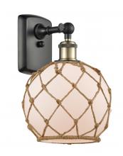 Innovations Lighting 516-1W-BAB-G121-8RB-LED - Farmhouse Rope - 1 Light - 8 inch - Black Antique Brass - Sconce