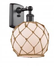 Innovations Lighting 516-1W-OB-G121-8RB-LED - Farmhouse Rope - 1 Light - 8 inch - Oil Rubbed Bronze - Sconce