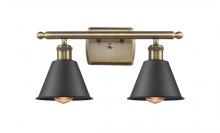 Innovations Lighting 516-2W-AB-M8-BK-LED - Smithfield - 2 Light - 17 inch - Antique Brass - Bath Vanity Light