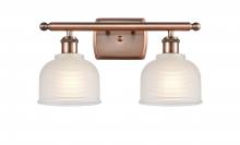  516-2W-AC-G411-LED - Dayton - 2 Light - 16 inch - Antique Copper - Bath Vanity Light