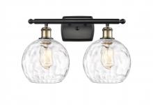 Innovations Lighting 516-2W-BAB-G1215-8-LED - Athens Water Glass - 2 Light - 18 inch - Black Antique Brass - Bath Vanity Light