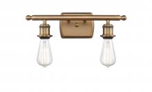 Innovations Lighting 516-2W-BB-LED - Bare Bulb - 2 Light - 16 inch - Brushed Brass - Bath Vanity Light