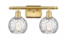 Innovations Lighting 516-2W-SG-G1215-6-LED - Athens Water Glass - 2 Light - 16 inch - Satin Gold - Bath Vanity Light