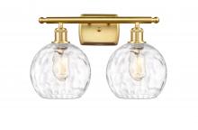 Innovations Lighting 516-2W-SG-G1215-8-LED - Athens Water Glass - 2 Light - 18 inch - Satin Gold - Bath Vanity Light