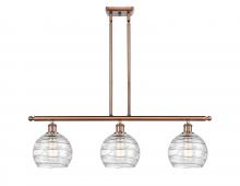 Innovations Lighting 516-3I-AC-G1213-8-LED - Athens Deco Swirl - 3 Light - 36 inch - Antique Copper - Cord hung - Island Light