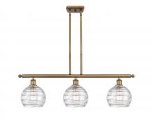 Innovations Lighting 516-3I-BB-G1213-8-LED - Athens Deco Swirl - 3 Light - 36 inch - Brushed Brass - Cord hung - Island Light