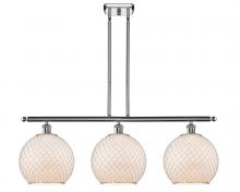  516-3I-PC-G121-10CSN - Farmhouse Chicken Wire - 3 Light - 37 inch - Polished Chrome - Cord hung - Island Light