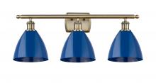  516-3W-AB-MBD-75-BL - Plymouth - 3 Light - 28 inch - Antique Brass - Bath Vanity Light