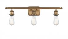 Innovations Lighting 516-3W-BB-LED - Bare Bulb - 3 Light - 26 inch - Brushed Brass - Bath Vanity Light