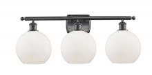 Innovations Lighting 516-3W-BK-G121 - Athens - 3 Light - 28 inch - Matte Black - Bath Vanity Light