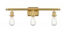 Innovations Lighting 516-3W-SG-LED - Bare Bulb - 3 Light - 26 inch - Satin Gold - Bath Vanity Light