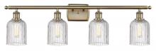  516-4W-AB-G559-5CL - Bridal Veil - 4 Light - 35 inch - Antique Brass - Bath Vanity Light