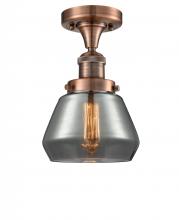 Innovations Lighting 517-1CH-AC-G173-LED - Fulton - 1 Light - 7 inch - Antique Copper - Semi-Flush Mount