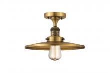 Innovations Lighting 517-1CH-BB-MFR-BB-12-LED - Railroad - 1 Light - 12 inch - Brushed Brass - Semi-Flush Mount