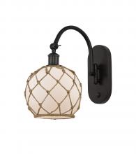 Innovations Lighting 518-1W-OB-G121-8RB-LED - Farmhouse Rope - 1 Light - 8 inch - Oil Rubbed Bronze - Sconce