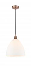 Innovations Lighting 616-1P-AC-GBD-121-LED - Bristol - 1 Light - 12 inch - Antique Copper - Cord hung - Mini Pendant