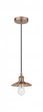  616-1P-AC-M17-AC - Scallop - 1 Light - 8 inch - Antique Copper - Cord Hung - Mini Pendant