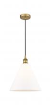 Innovations Lighting 616-1P-BB-GBC-121-LED - Berkshire - 1 Light - 12 inch - Brushed Brass - Cord hung - Mini Pendant