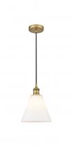 Innovations Lighting 616-1P-BB-GBC-81-LED - Berkshire - 1 Light - 8 inch - Brushed Brass - Cord hung - Mini Pendant