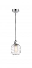 Innovations Lighting 616-1P-PC-G1013-LED - Belfast - 1 Light - 6 inch - Polished Chrome - Cord hung - Mini Pendant