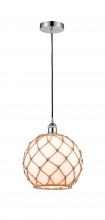 Innovations Lighting 616-1P-PC-G121-10RB - Farmhouse Rope - 1 Light - 10 inch - Polished Chrome - Cord hung - Mini Pendant