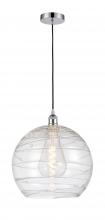 Innovations Lighting 616-1P-PC-G1213-14-LED - Athens Deco Swirl - 1 Light - 14 inch - Polished Chrome - Cord hung - Pendant