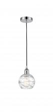 Innovations Lighting 616-1P-PC-G1213-6-LED - Athens Deco Swirl - 1 Light - 6 inch - Polished Chrome - Cord hung - Mini Pendant