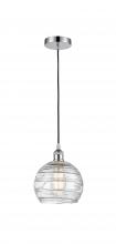 Innovations Lighting 616-1P-PC-G1213-8-LED - Athens Deco Swirl - 1 Light - 8 inch - Polished Chrome - Cord hung - Mini Pendant