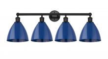 Innovations Lighting 616-4W-BK-MBD-75-BL - Plymouth - 4 Light - 35 inch - Matte Black - Bath Vanity Light