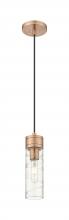  617-1P-AC-G617-8DE - Boreas - 1 Light - 3 inch - Antique Copper - Cord Hung - Mini Pendant